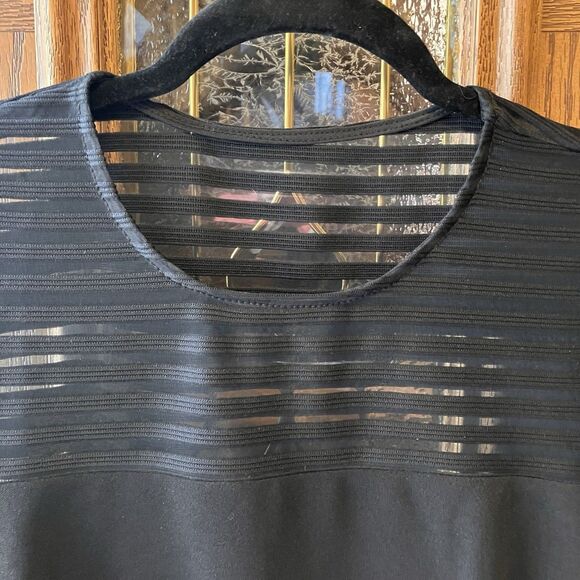 NWT Lulus Women's Perfect Mesh Bodycon Dress 3/4 Sleeve Black - Size M LBD Sheer - Picture 2 of 13